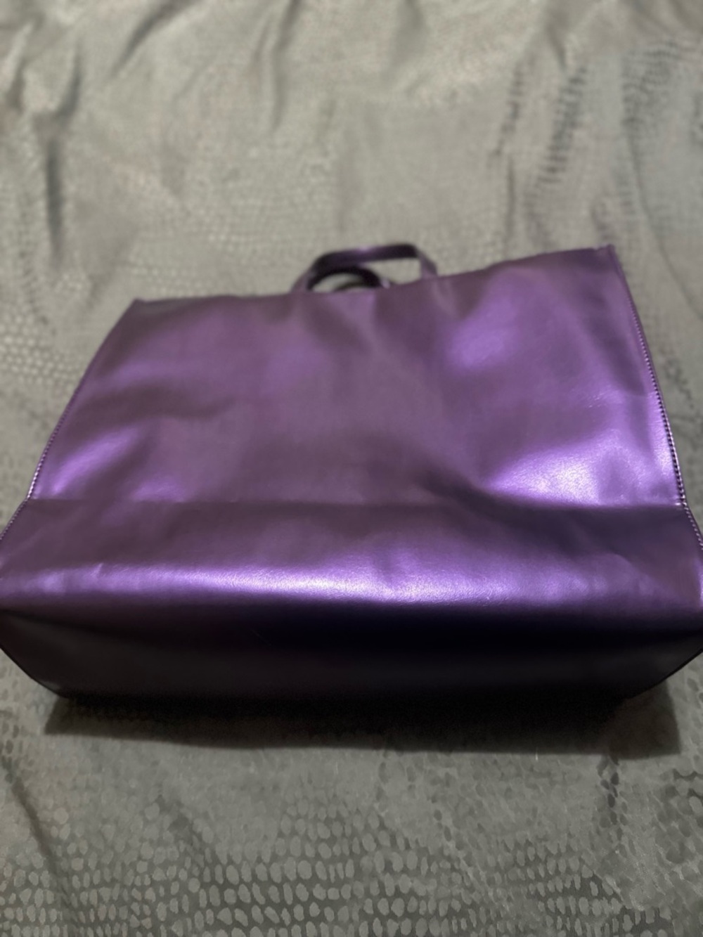 Telfar Metallic Purple AÇAÍ Shopping Tote with Embossed Logo - Picture 2 of 4